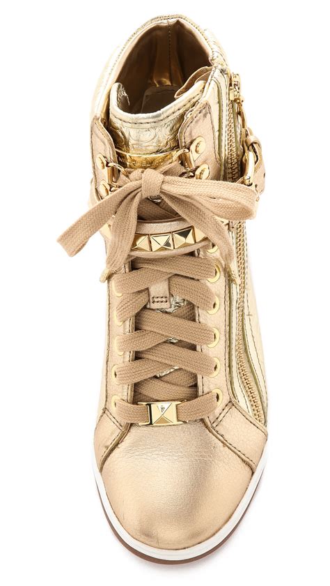 Micheal Kors Gold Glam Studded High Top 